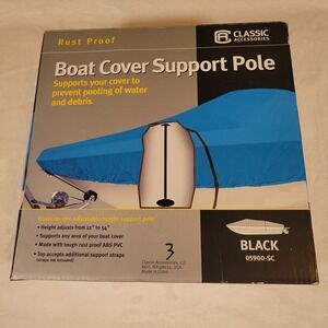 Classic Accessories Adjustable Height Boat Cover Support Pole Black 05900-SC